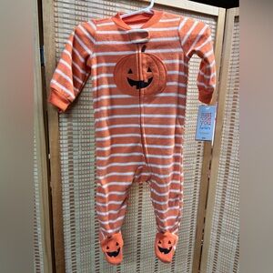 Halloween pumpkin Sleeper Sz 6 m